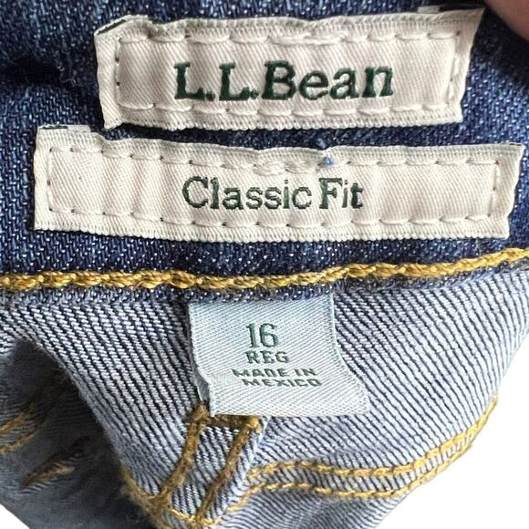L.L. Bean Classic Fit Medium Rinse Wash Womens 16 Regular - Picture 2 of 4